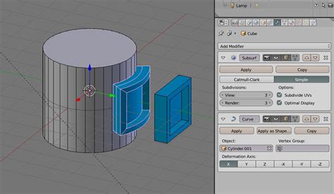 blender cylinder along.